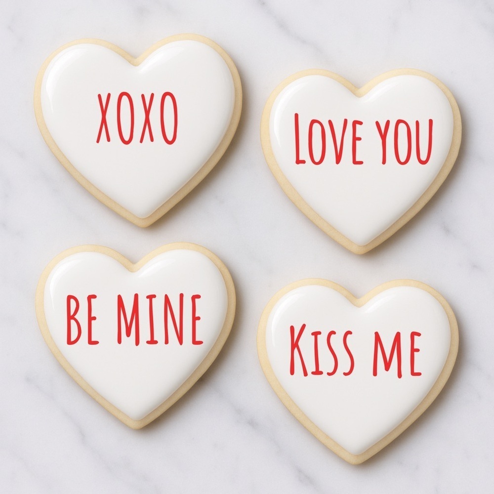 Heart-Shaped Sugar Cookie Clay Coasters Handmade – Set of 4